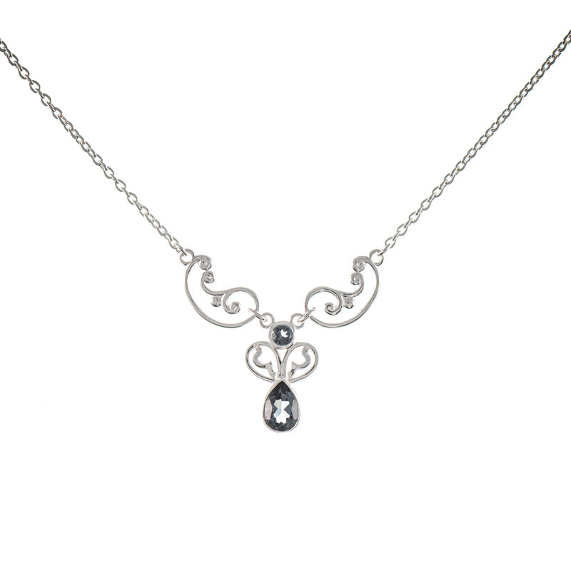 Collier 925 Silber Zirkonia anthrazit