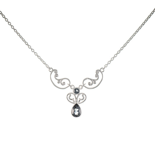 Collier 925 Silber Zirkonia anthrazit