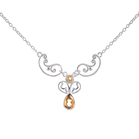 Collier 925 Silber Zirkonia cognac