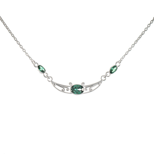 Collier 925 Silber Zirkonia grün