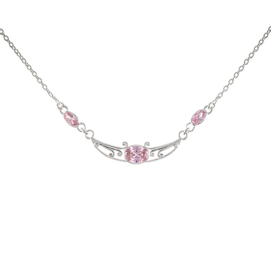 Collier 925 Silber Zirkonia rosa