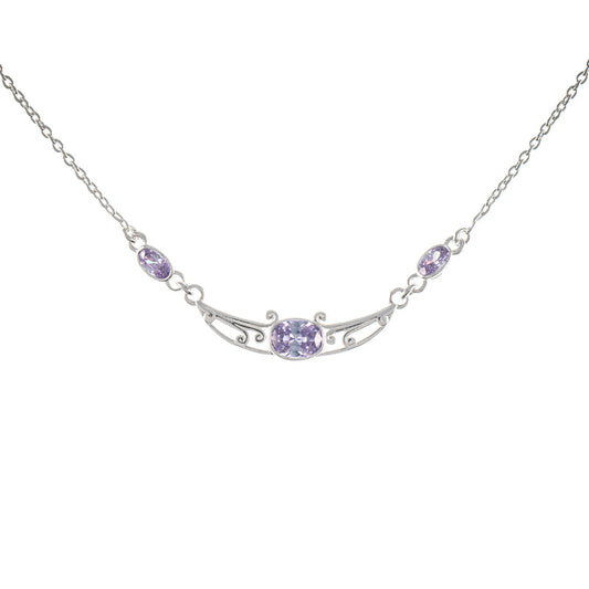 Collier 925 Silber Zirkonia flieder