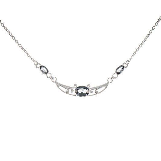 Collier 925 Silber Zirkonia anthrazit