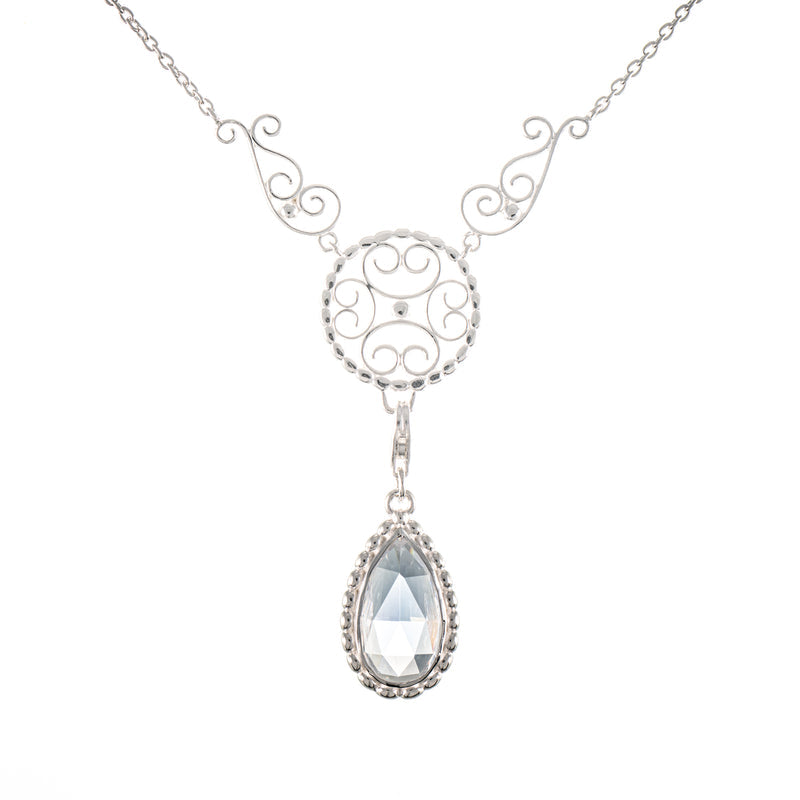 Collier Signature 925 Silber mit wechselbarem Stein weiss