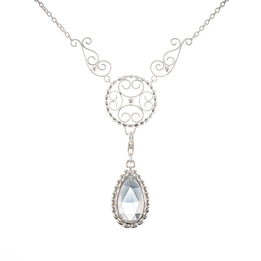 Collier Signature 925 Silber mit wechselbarem Stein weiss