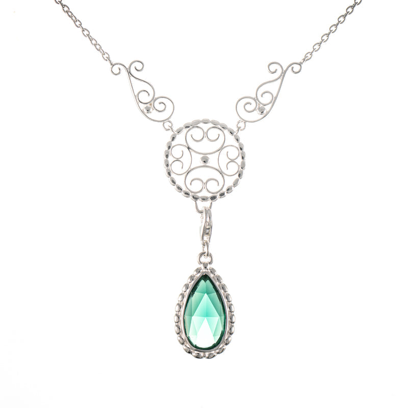 Collier Signature 925 Silber mit wechselbarem Stein grün