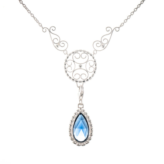 Collier Signature 925 Silber mit wechselbarem Stein blau