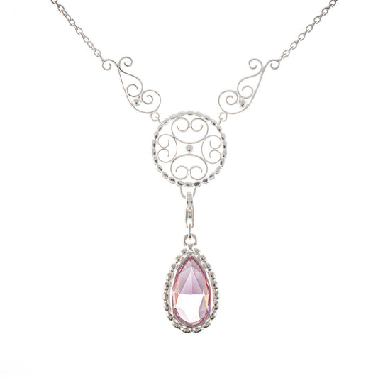 Collier Signature 925 Silber mit wechselbarem Stein rosa
