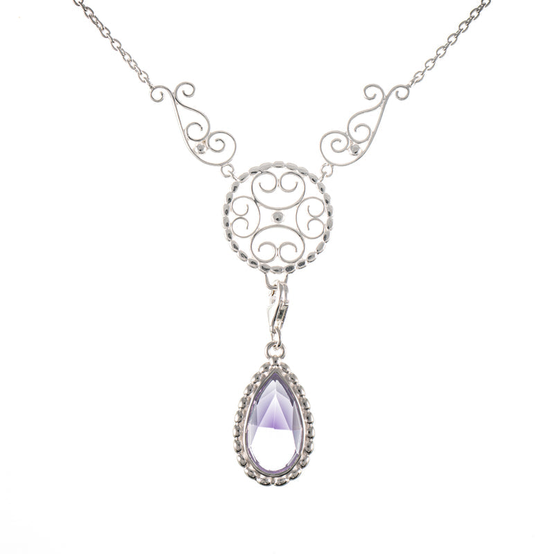 Collier Signature 925 Silber mit wechselbarem Stein flieder