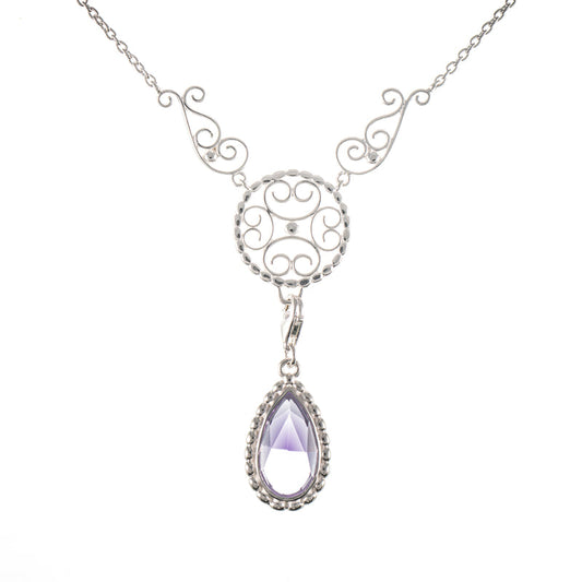 Collier Signature 925 Silber mit wechselbarem Stein flieder
