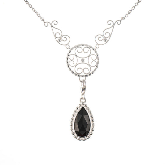 Collier Signature 925 Silber mit wechselbarem Stein schwarz