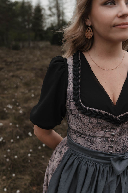 Leni Lex Dirndl Ella Altrosa/Grau